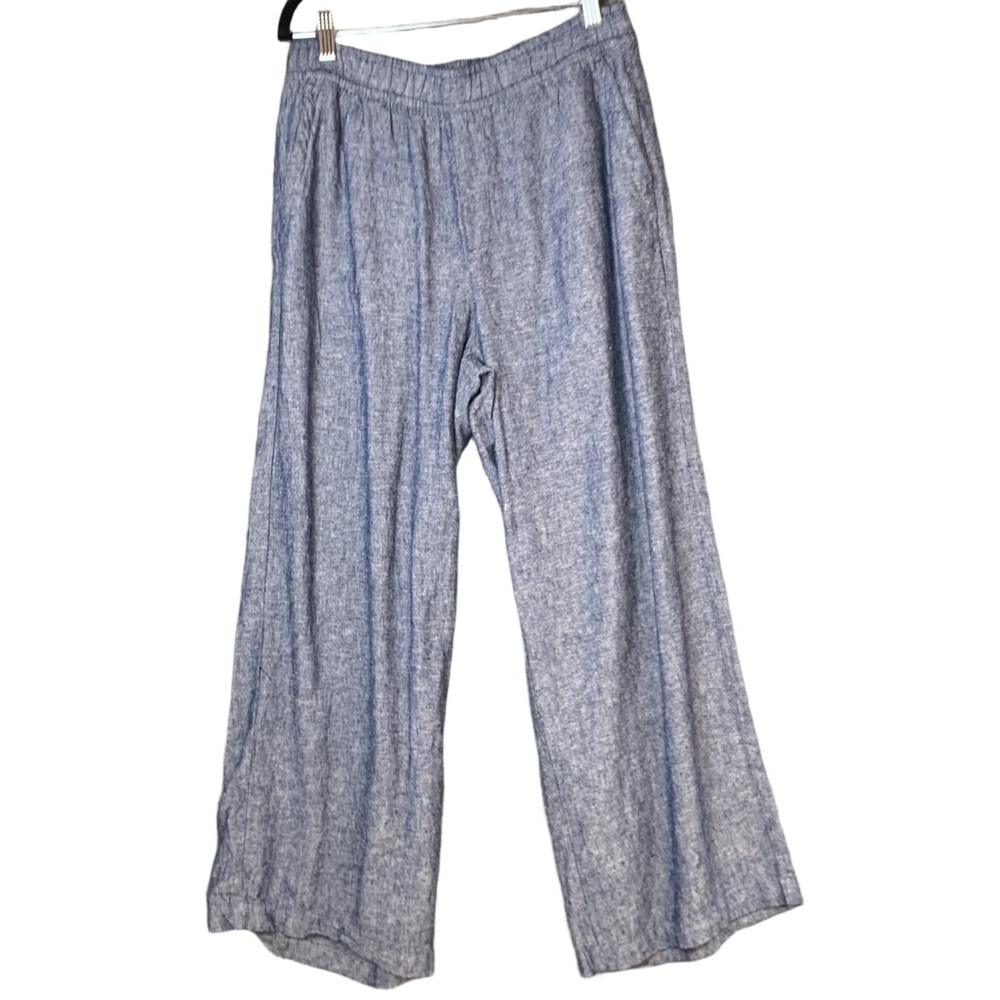 Old Navy Linen Blend High Rise Wide Leg Blue Palazzo Pants Women’s Size Medium